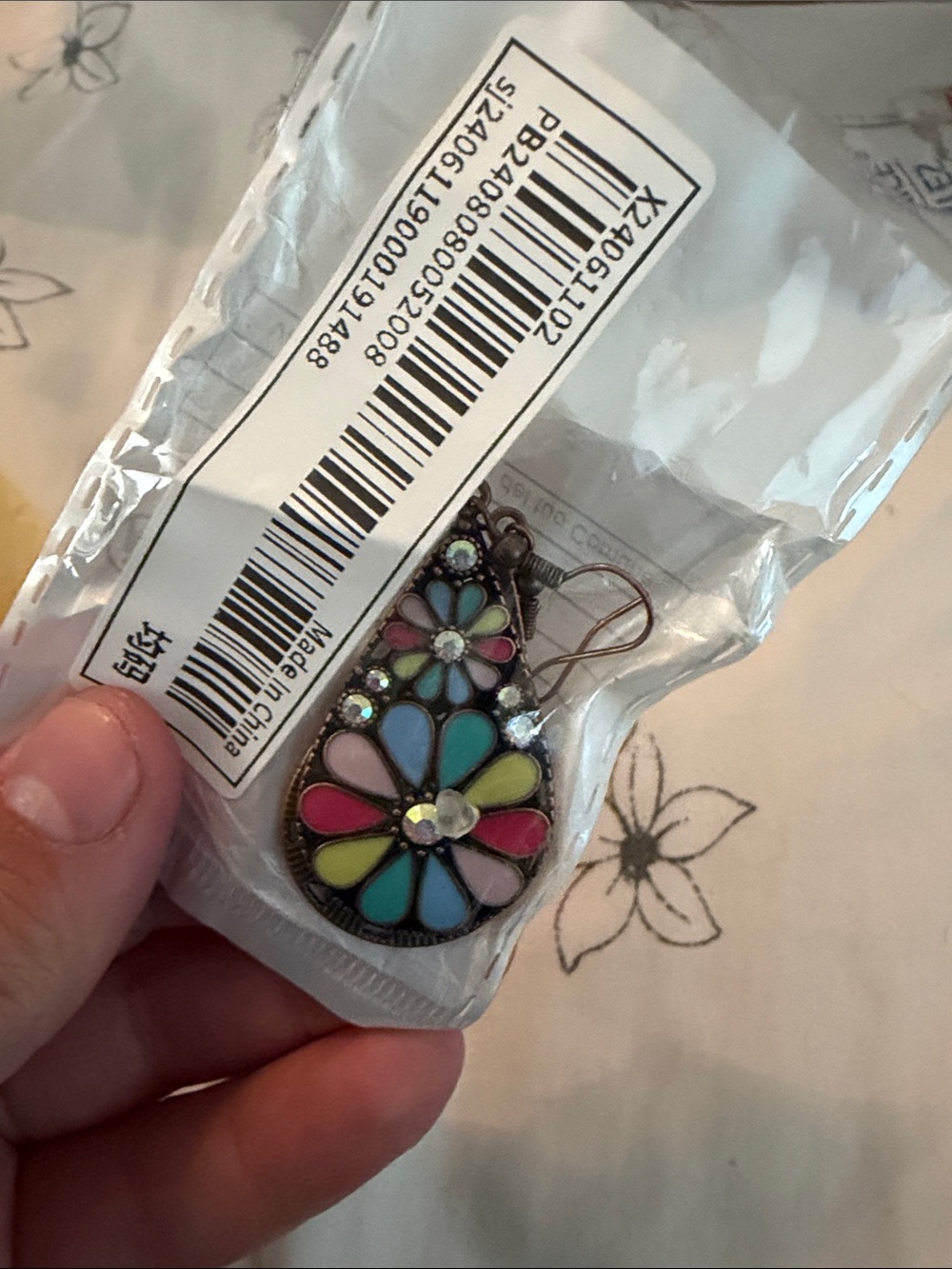 Colorful Teardrop Flower Dangle Earrings - Multicolor‎